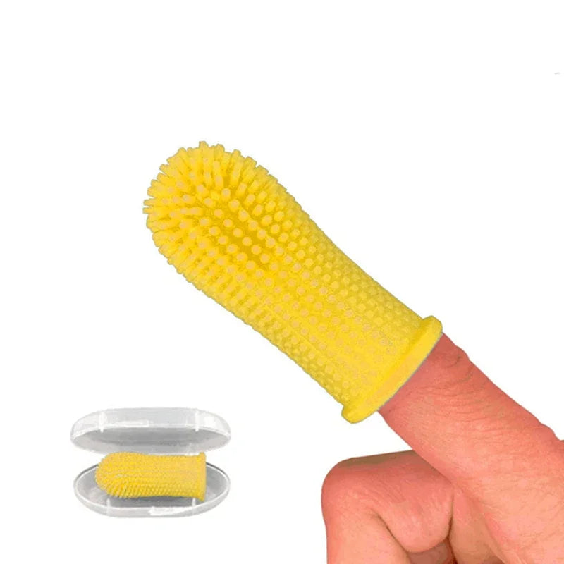 Brosse à dents en silicone pour chien et chat – brosse à doigt souple