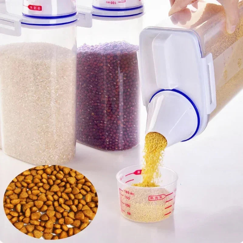 Conteneur hermétique pour croquettes – boîte de rangement avec doseur 1,5 kg / 2 kg