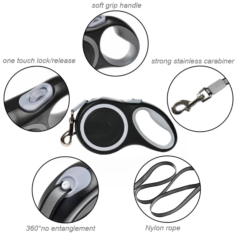Retractable Dog Leash  – Heavy Duty 50kg Capacity for All Dog Sizes