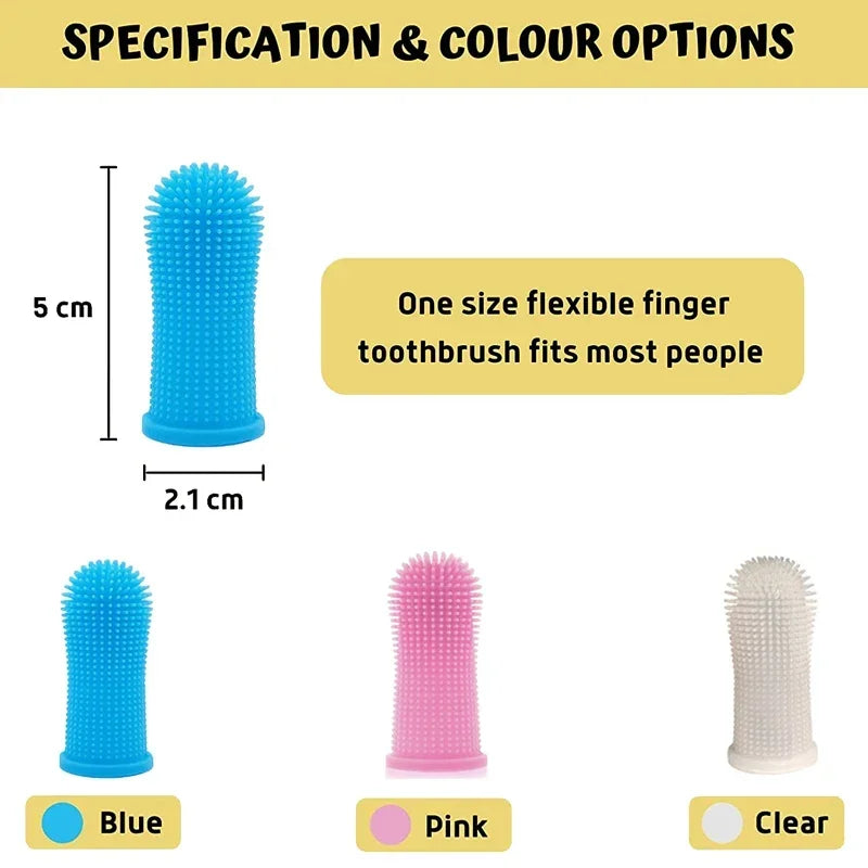Brosse à dents en silicone pour chien et chat – brosse à doigt souple
