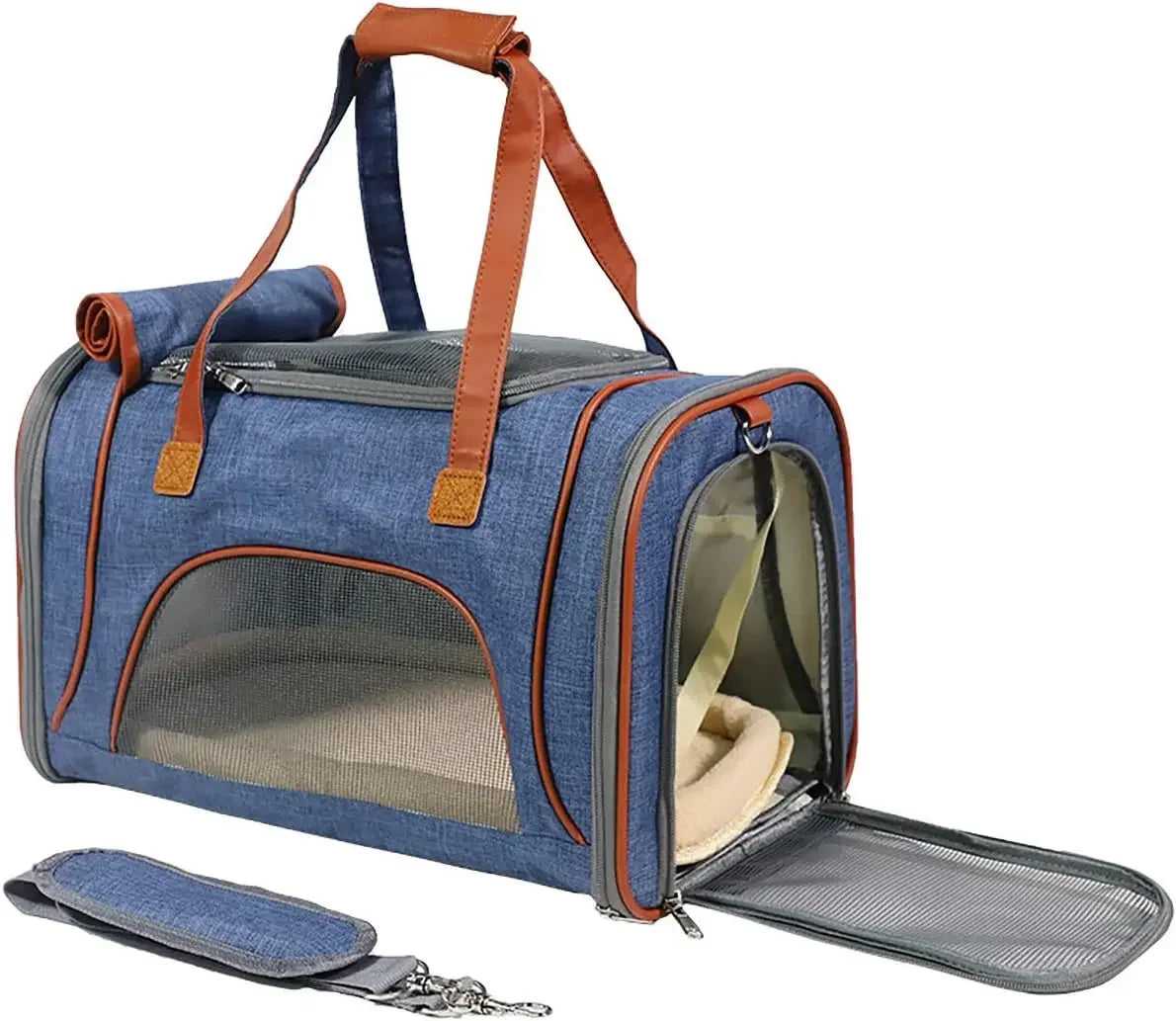 Portable Pet Carrier Bag – Collapsible Breathable Travel Handbag for Dogs & Cats