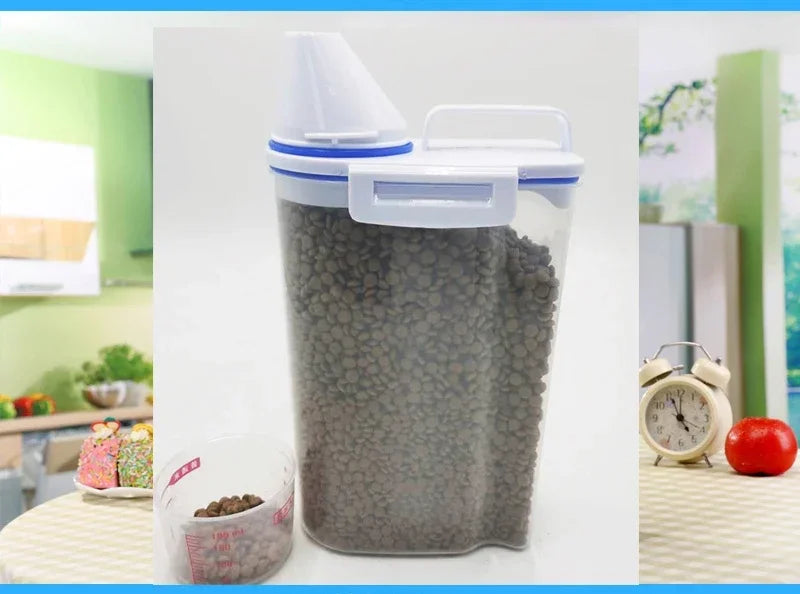 Conteneur hermétique pour croquettes – boîte de rangement avec doseur 1,5 kg / 2 kg