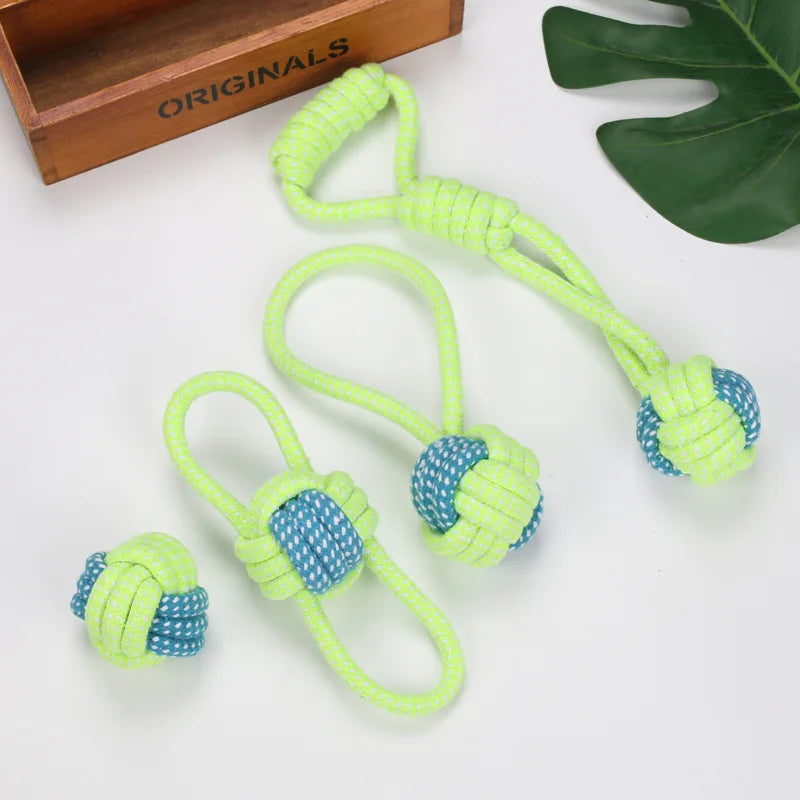 Jouets en corde de coton pour chien – interactifs, à mâcher et nettoyage des dents