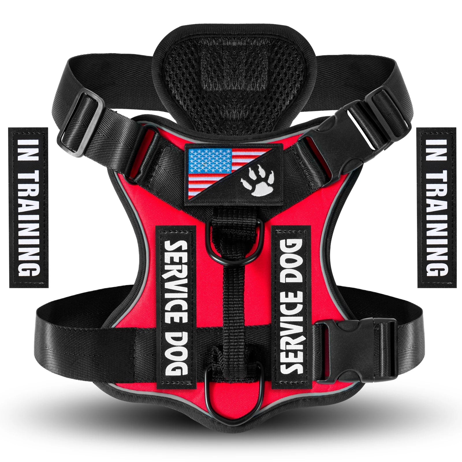 Service Dog Harness – Reflective Vest with 5 Patches & Adjustable Fit
