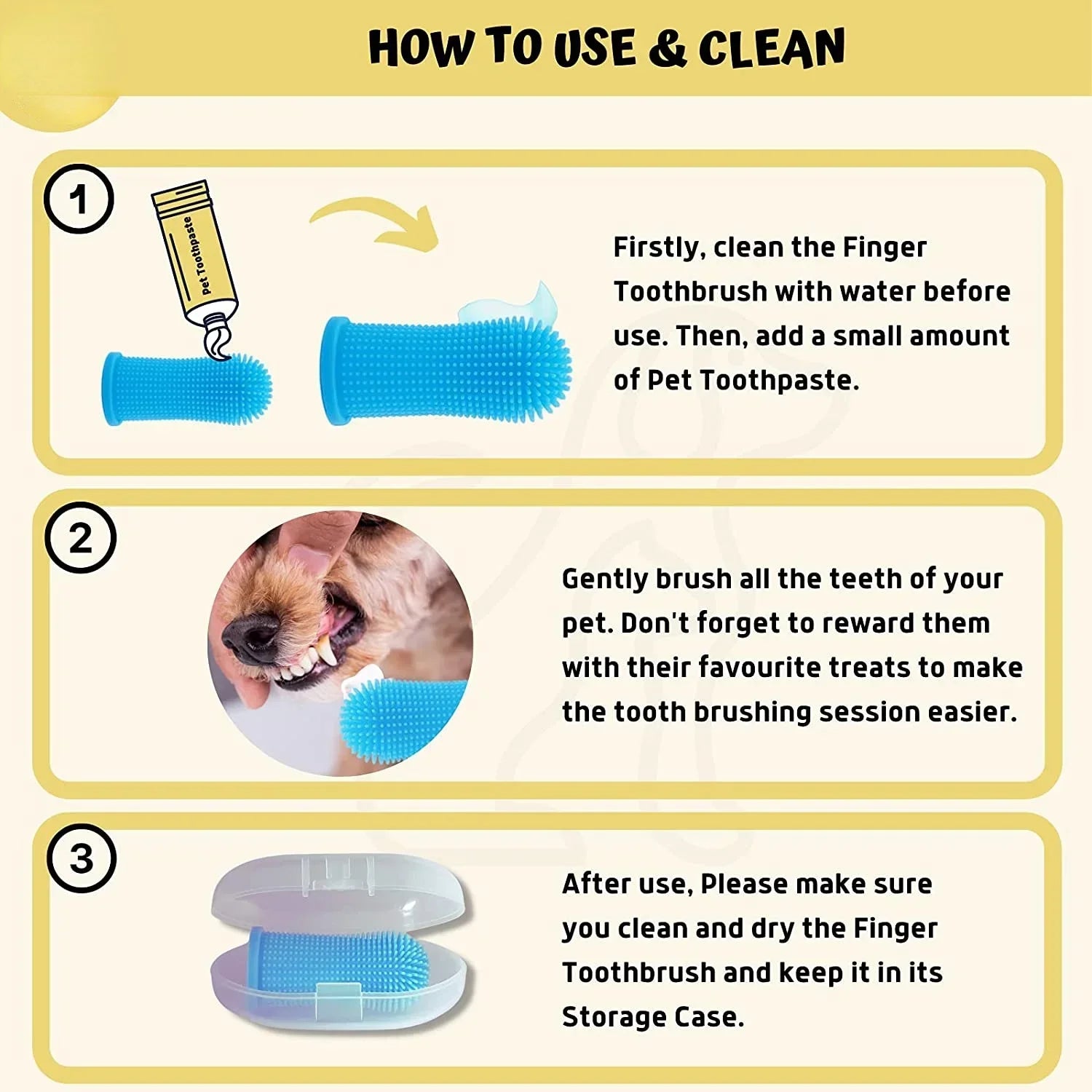 Brosse à dents en silicone pour chien et chat – brosse à doigt souple