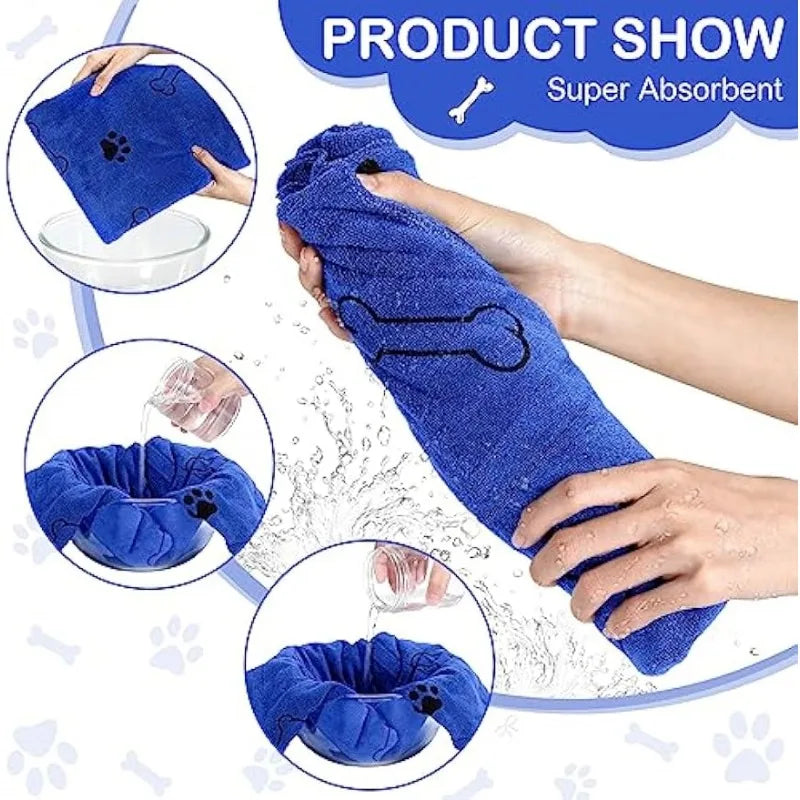 Serviette pour chien en microfibre séchage rapide – 1 pièce, absorbante, idéale après le bain ou pour essuyer la voiture, accessoires pour animaux.