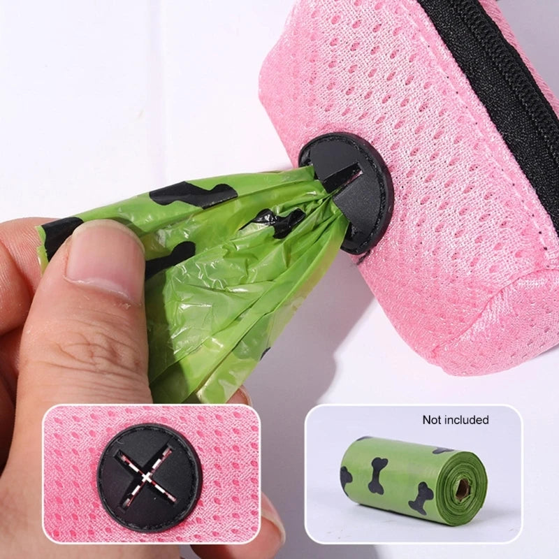 Distributeur de sacs à déjections pour chiens – support pratique pour sacs ramasse-crottes, outil de nettoyage portable pour promenades.