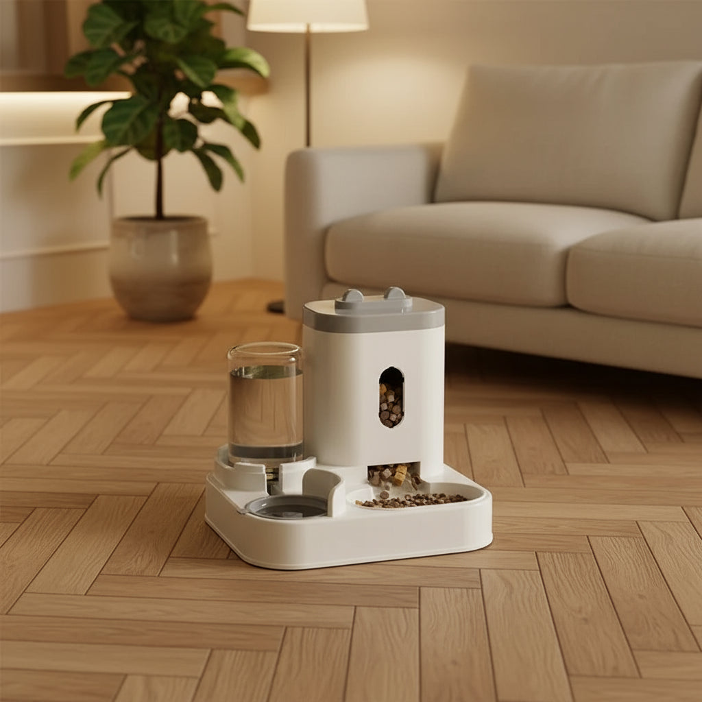 Automatic Pet Feeder with Water Fountain – Large Capacity Food Dispenser for Dogs & Cats