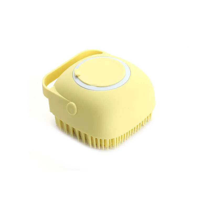 Brosse de bain en silicone pour chien et chat – brosse de toilettage avec réservoir