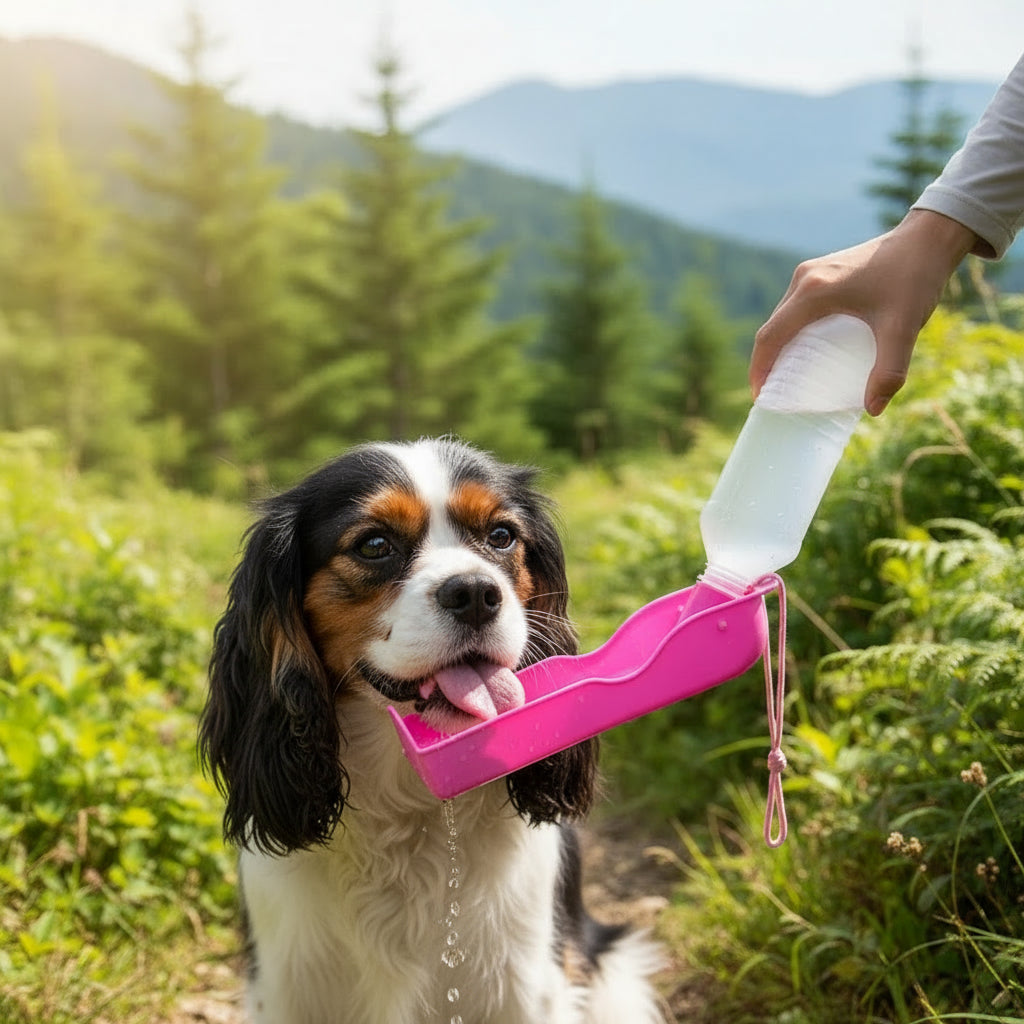 Portable Pet Water Bottle 250ml/500ml – Foldable Travel Drinking Bowl for Dogs