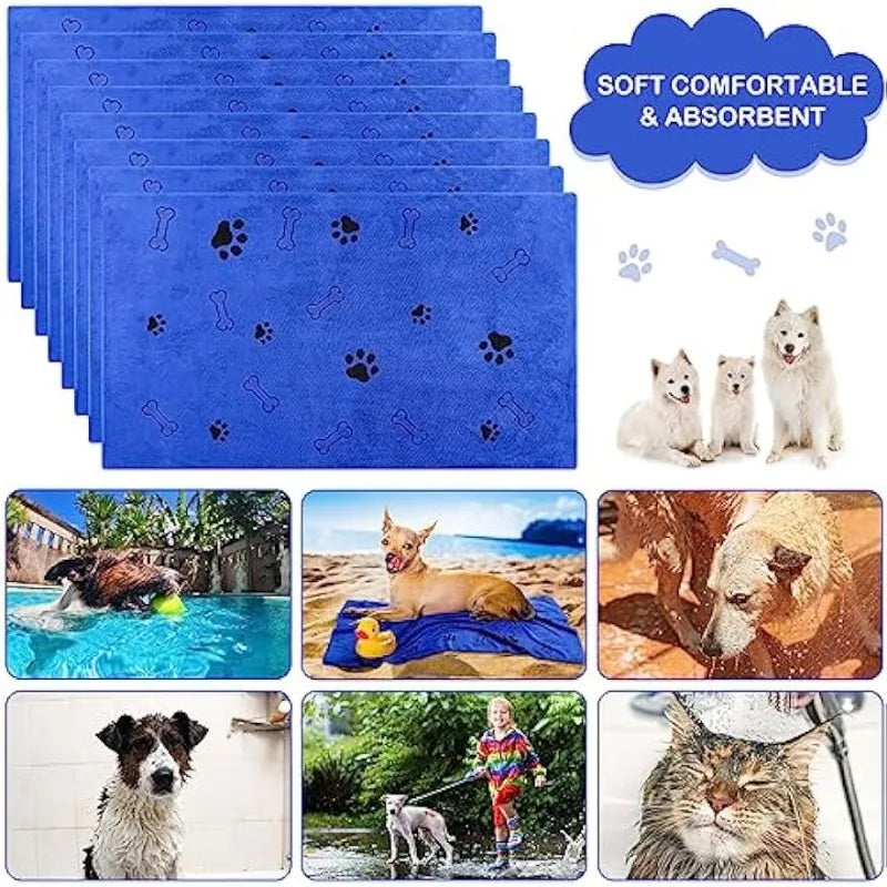 Serviette pour chien en microfibre séchage rapide – 1 pièce, absorbante, idéale après le bain ou pour essuyer la voiture, accessoires pour animaux.