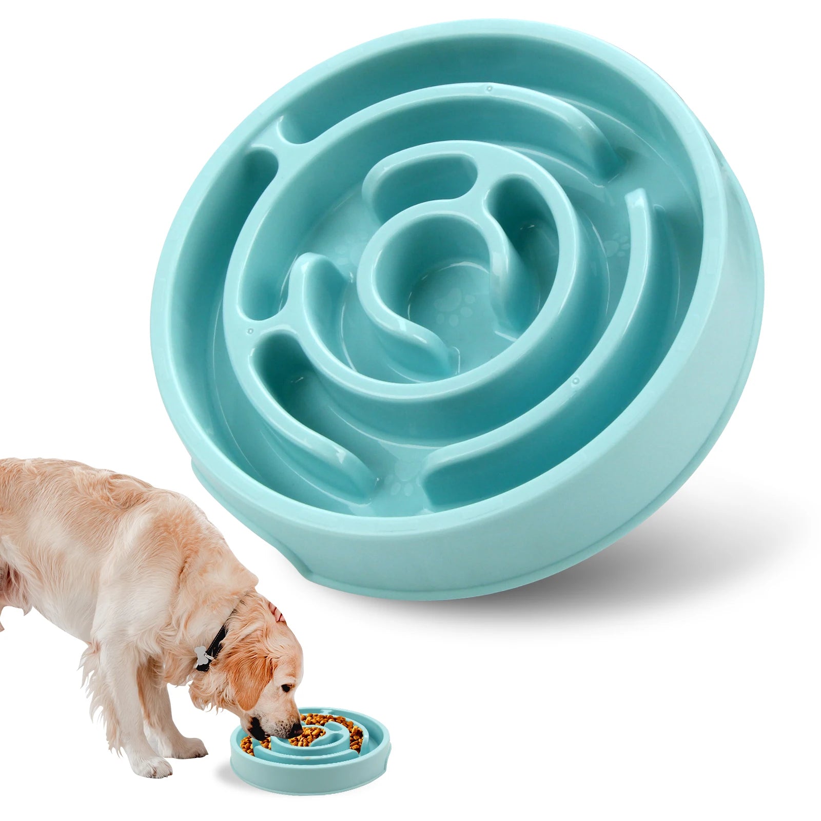 Dog Slow Feeder Bowl – Anti-Gulping Non-Slip Feeding Dish for All Sizes