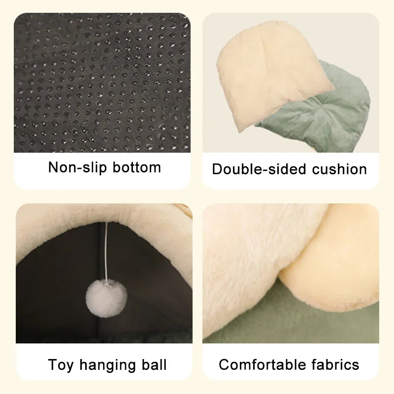 Coussin lavable pour animaux – tapis et panier douillet pour chats et petits chiens, chaud et moelleux, idéal comme niche, lit ou maison pour l’hiver.