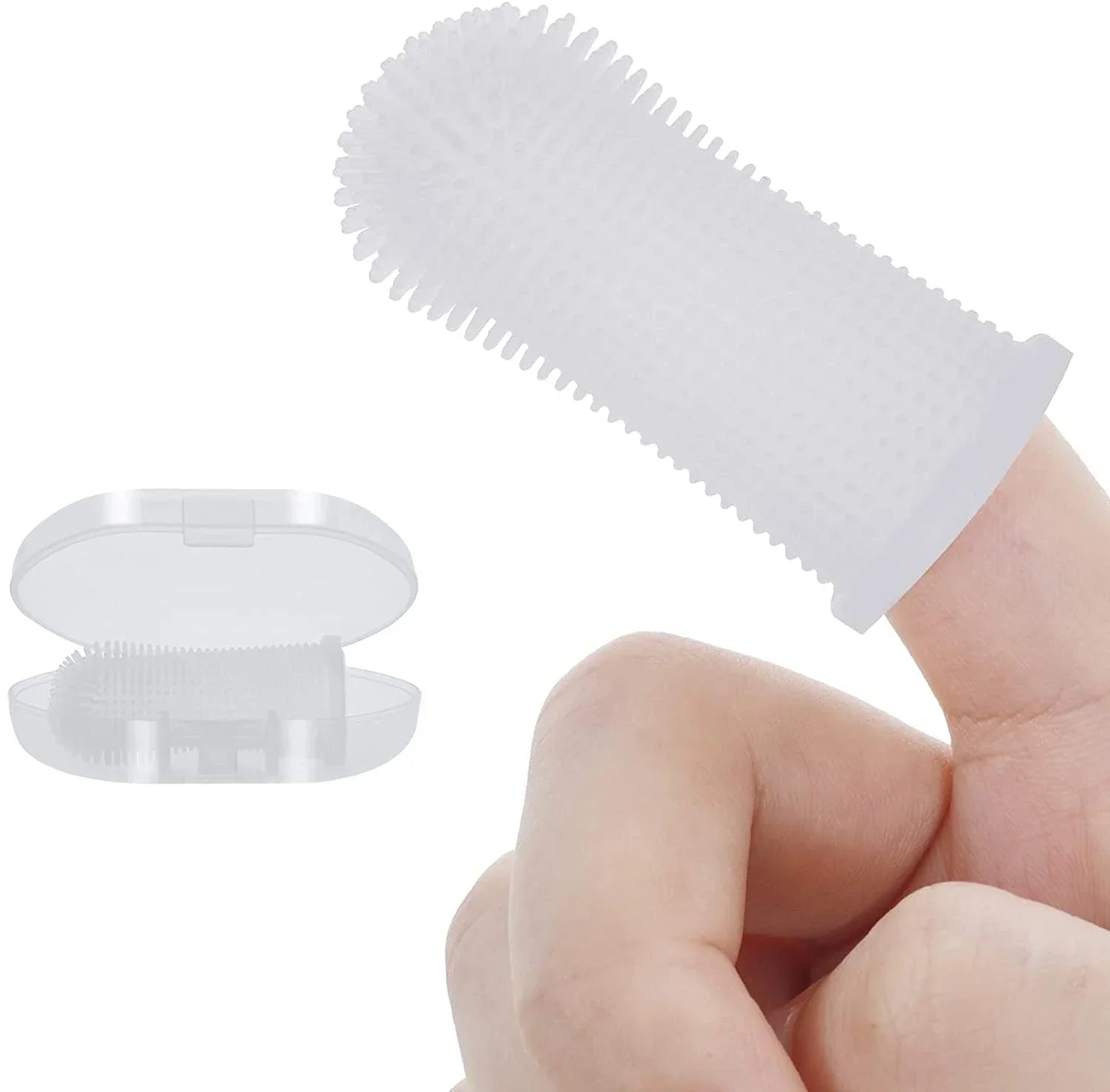 Brosse à dents en silicone pour chien et chat – brosse à doigt souple