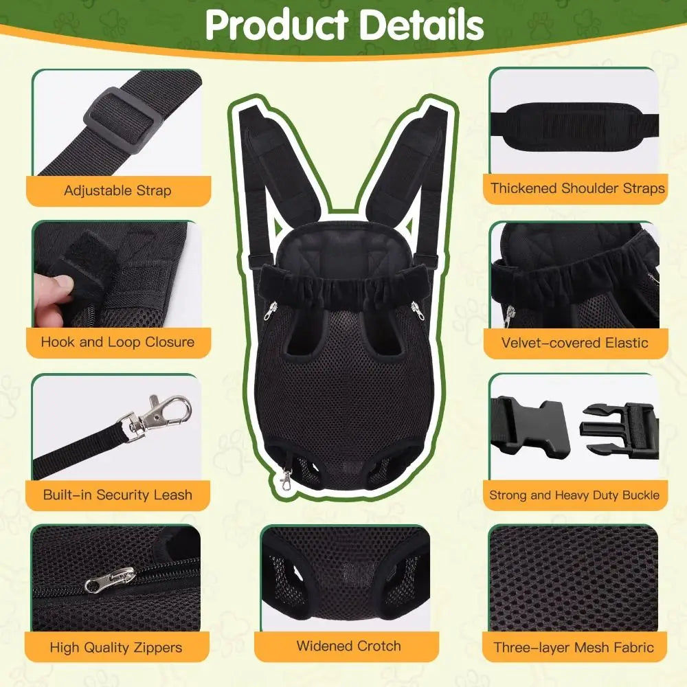 Sac à dos de transport pour chien et chat – confortable et réglable pour voyage