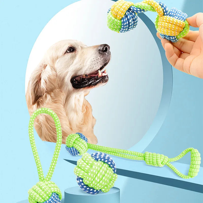 Jouets en corde de coton pour chien – interactifs, à mâcher et nettoyage des dents