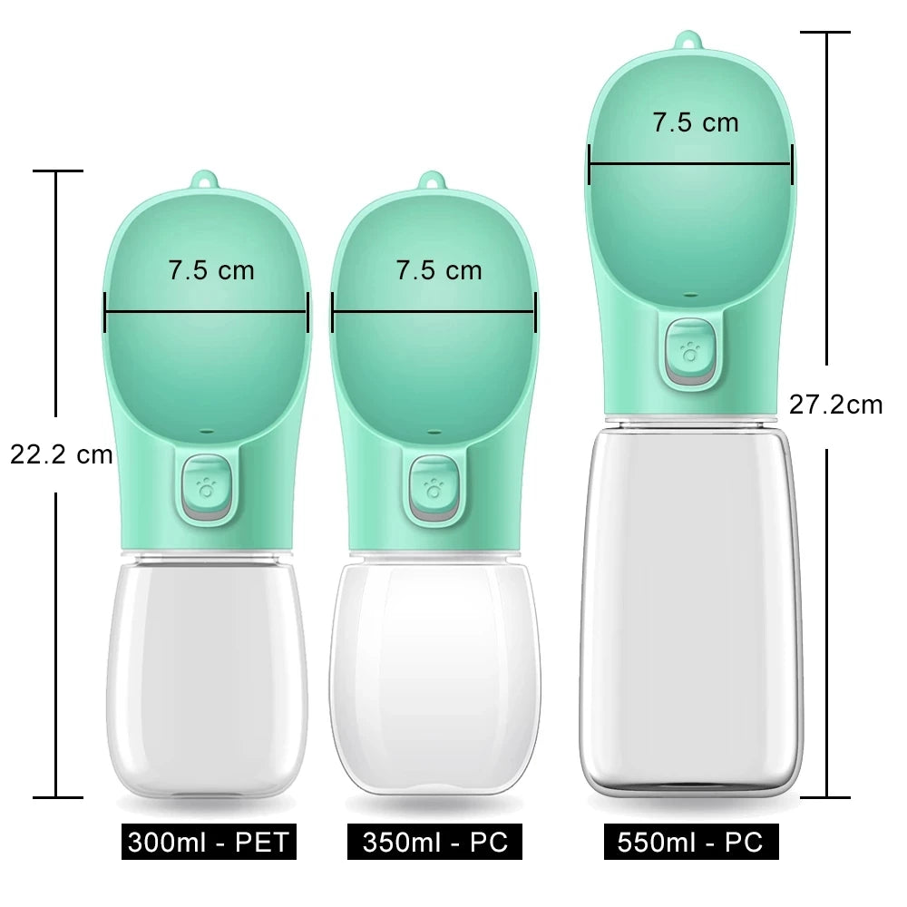 Gourde portable pour chien et chat – bouteille d’eau anti-fuite avec bol intégré