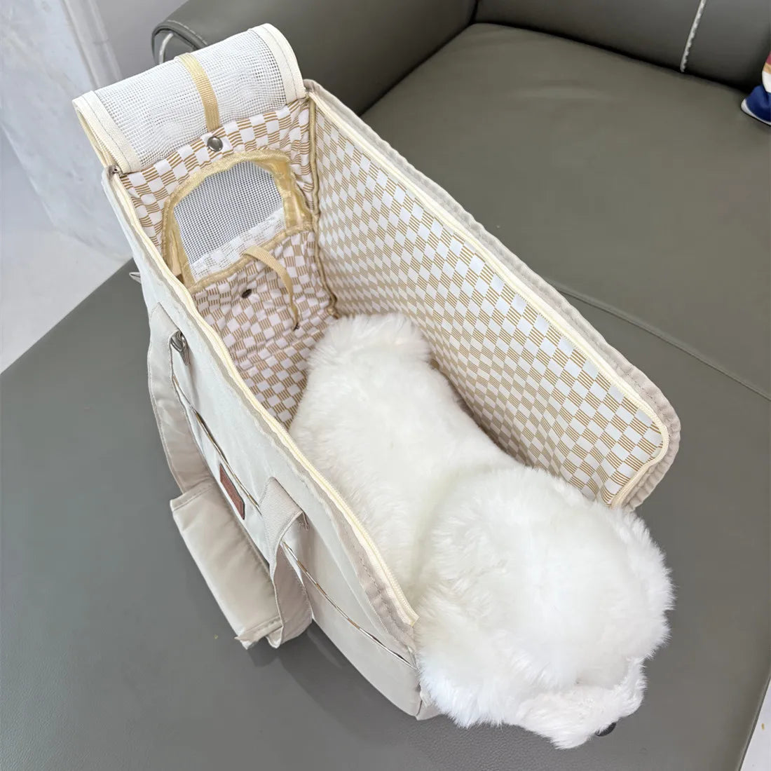 Canvas Pet Carrier Set 4pcs – Crossbody Shoulder Bag for Dogs & Cats