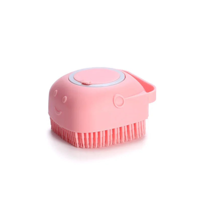 Brosse de bain en silicone pour chien et chat – brosse de toilettage avec réservoir