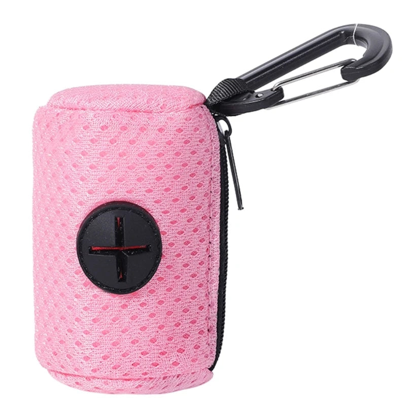 Distributeur de sacs à déjections pour chiens – support pratique pour sacs ramasse-crottes, outil de nettoyage portable pour promenades.