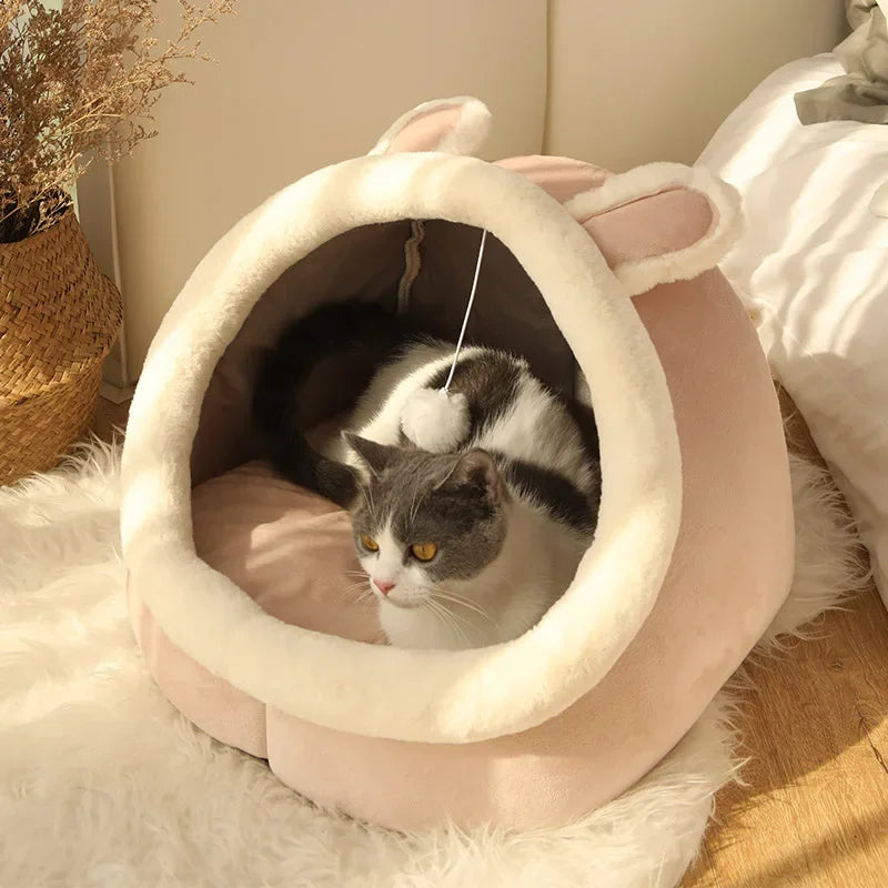 Coussin lavable pour animaux – tapis et panier douillet pour chats et petits chiens, chaud et moelleux, idéal comme niche, lit ou maison pour l’hiver.