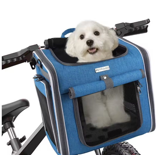 Expandable Pet Bike Basket – Safe Bicycle Carrier for Dogs & Cats