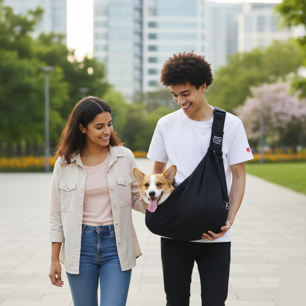 Adjustable Dog Carrier Bag – Comfortable Sling Shoulder Bag for Small Dogs