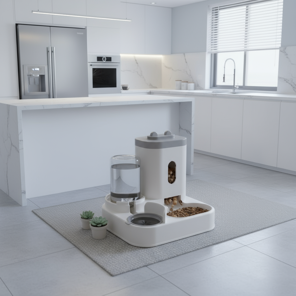 Automatic Pet Feeder with Water Fountain – Large Capacity Food Dispenser for Dogs & Cats